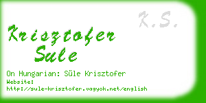 krisztofer sule business card
